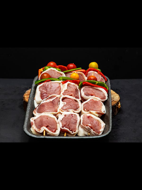 Brochetas de solomillo y tocino